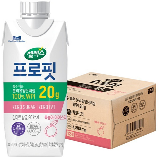 셀렉스 프로핏 드링크 복숭아 아이스티, 330ml, 12개