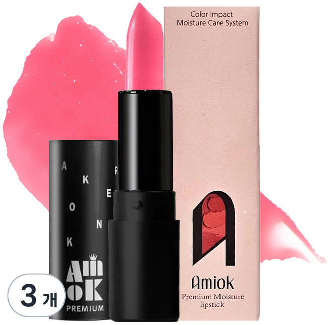 아미옥 프리미엄 립스틱, 3개, 118셀먼피치