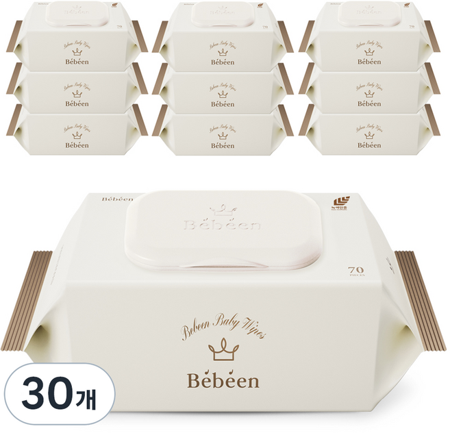 베베앙 프리미엄 골드 유아물티슈 캡형, 75g, 70매, 30개