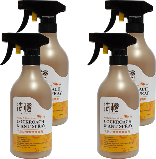 Hinoki Life 清檜 天然防蟑螂螞蟻噴劑, 500ml, 4瓶