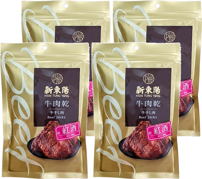 新東陽 紅酒牛肉乾, 4包, 200g