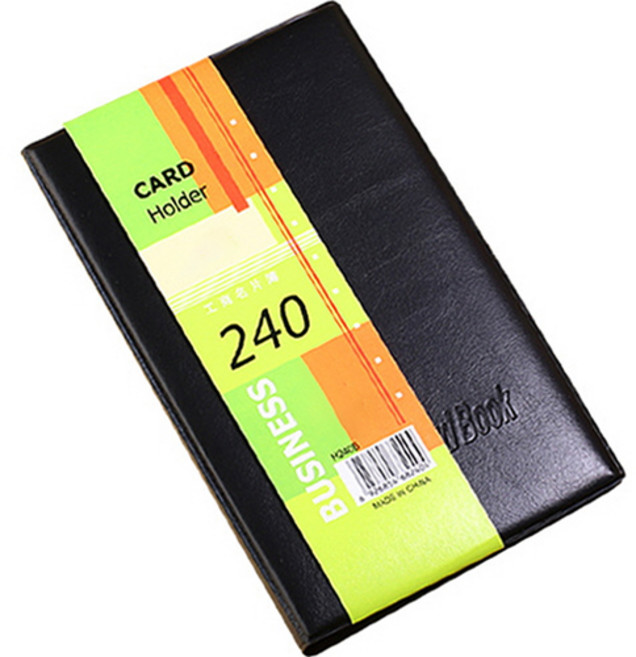 클레르 비즈니스 카드 정리 보관 케이스 포켓 명함 북 240매, 블랙