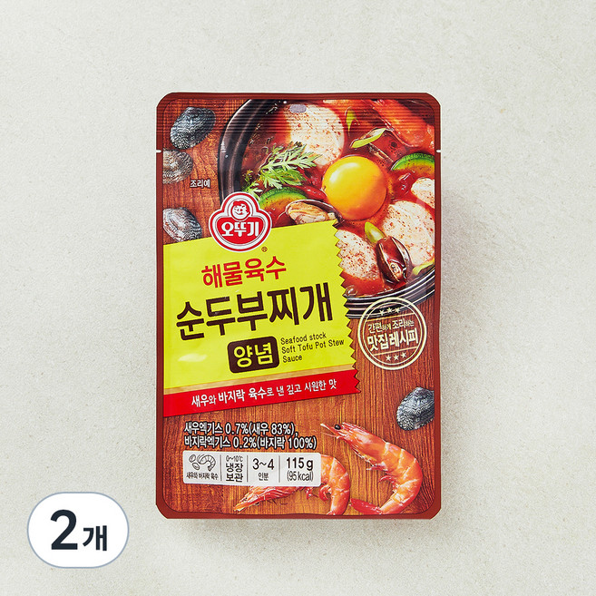 해물육수순두부찌개양념, 115g, 2개