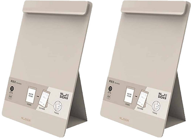 누사인 델리 스탠딩 와이드 클립보드 A4, 베이지, 2개