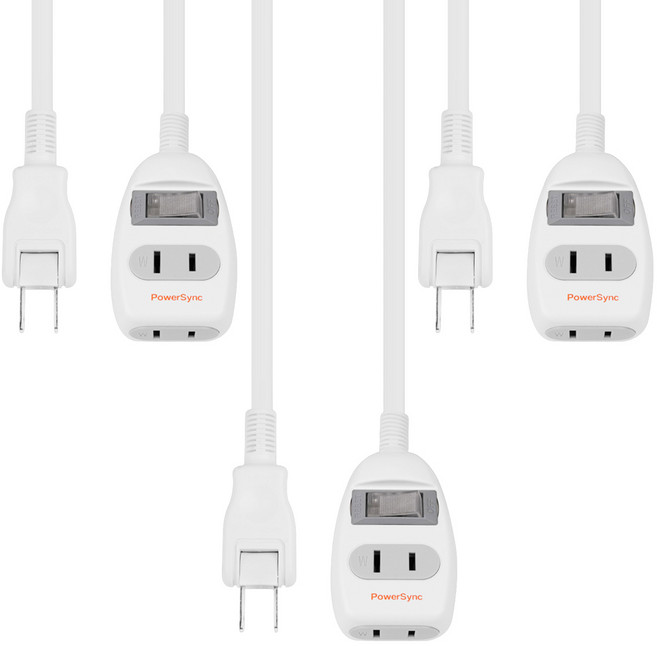 PowerSync 群加 2P 一開二插延長線 T212W920, 白色, 3條, 2m