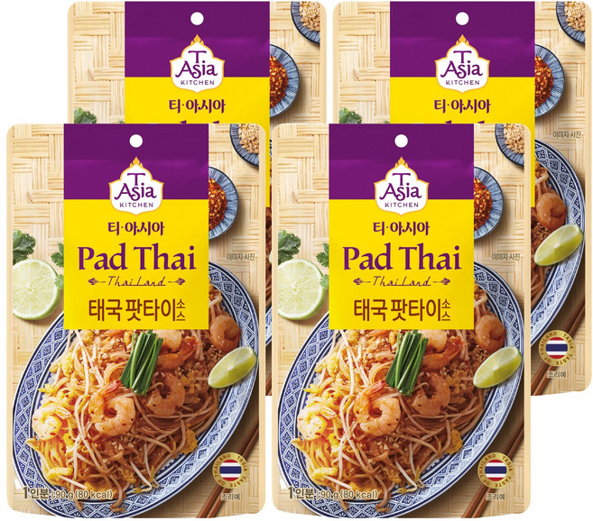 티아시아키친 태국 팟타이 소스, 90g, 4개