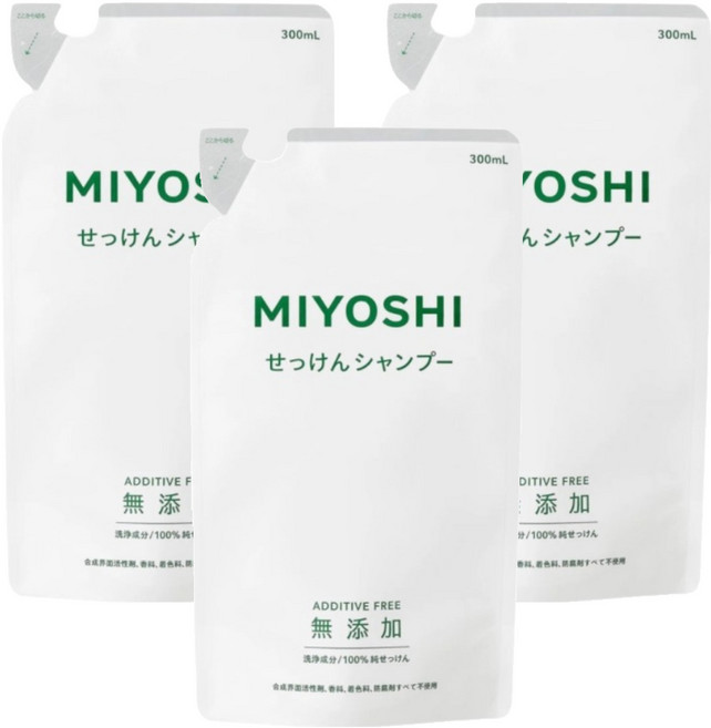 Miyoshi 無添加洗髮精, 300ml, 3包