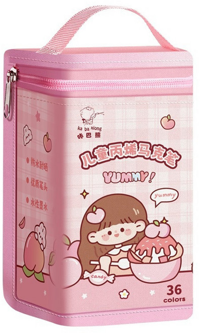 咔巴熊 彩色丙烯馬克筆套裝 桃桃茶話會, 36色, 1組