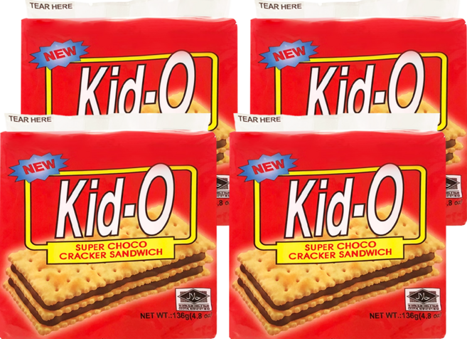Kid-O 三明治餅乾 巧克力口味, 136g, 4袋