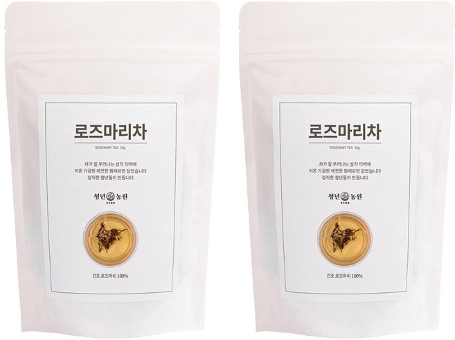 청년농원 저온가공 로즈마리차 삼각티백, 1g, 50개입, 2개