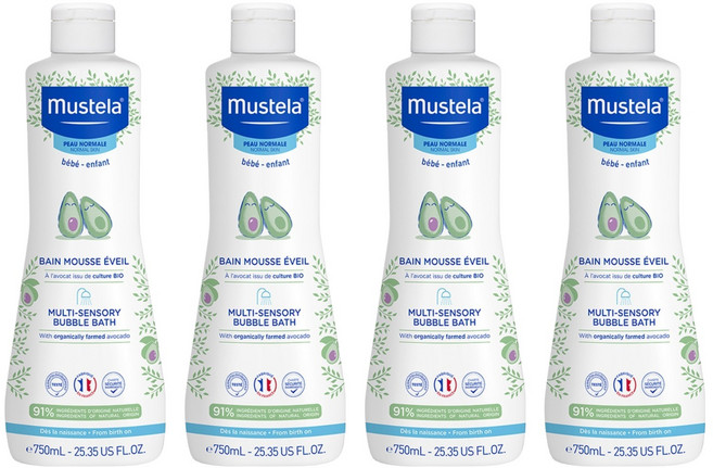 무스텔라 멀티 센서리 버블 배스, 750ml, 4개