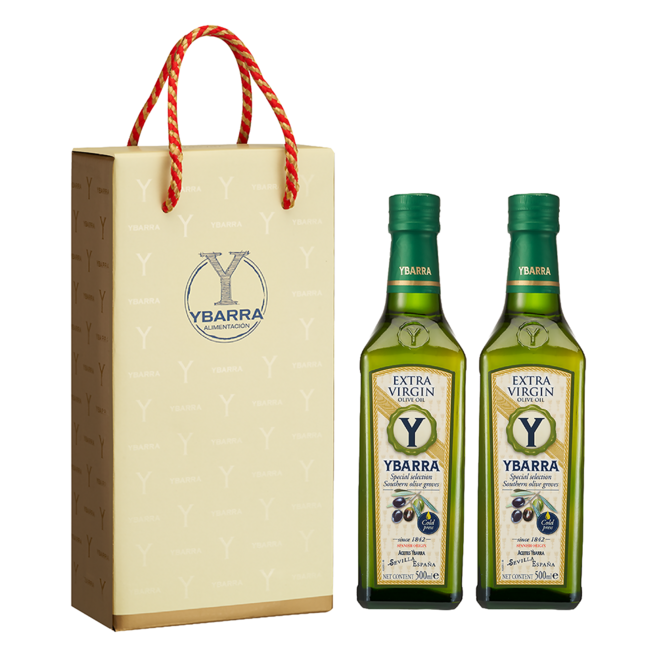 YBARRA 特級初榨橄冷壓欖油 雙入禮盒組, 500ml, 1組