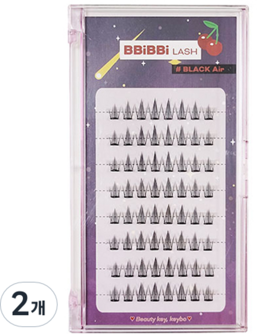 삐삐래쉬 노글루 속눈썹, Black Air, 2개