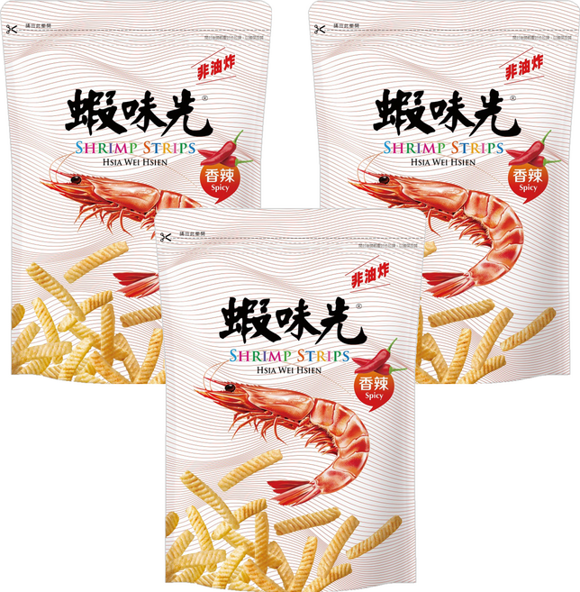 裕榮食品 蝦味先 香辣, 300g, 3包