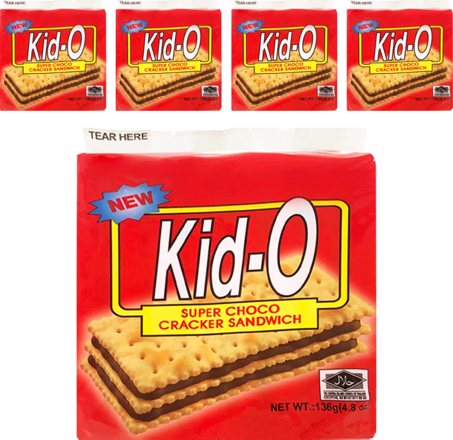 Kid-O 三明治餅乾 巧克力口味, 136g, 5袋