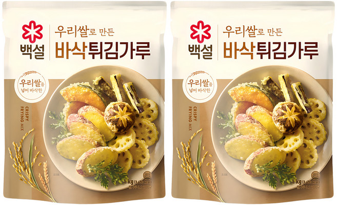 백설 바삭 튀김가루, 1kg, 2개