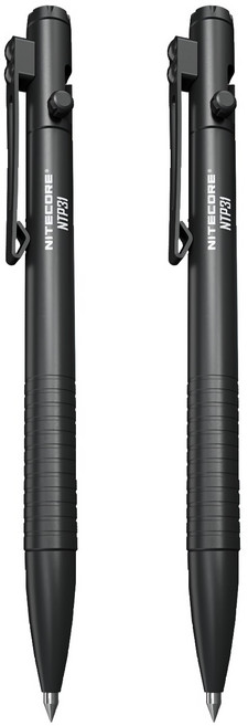 NITECORE 奈特科爾 多功能槍栓戰術筆 EDC 鋁合金/鎢鋼頭, 黑色, 2支