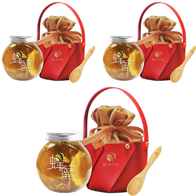 Mr.HONEY 蜂蜜先生 蜂蜜提籃組 蜂蜜漬竹薑, 240g, 3罐
