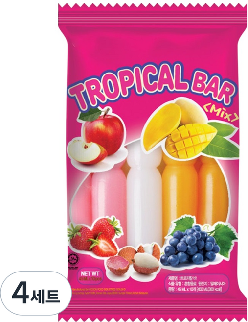 오키오 트로피칼 바 아이스크림, 450ml, 4개