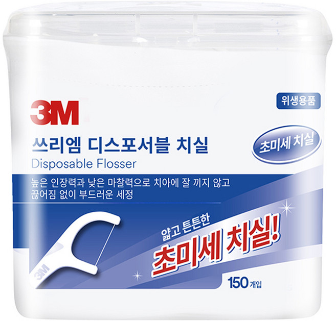 쓰리엠 디스포서블 치실 벌크 싱글라인, 2cm, 150개입, 1개