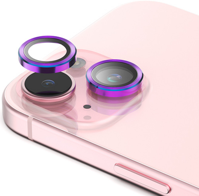 신지모루 AR 빛번짐방지 메탈 프레임 링 휴대폰 카메라 렌즈 강화유리 액정보호필름 오로라, 1개