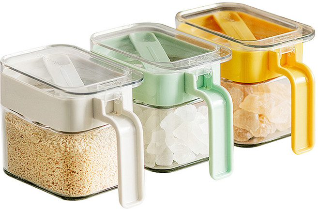 키볼리 윈도우 원터치 양념통 3종 세트, 1세트, 화이트 양념통 330ml + 그린 양념통 330ml + 옐로우 양념통 330ml