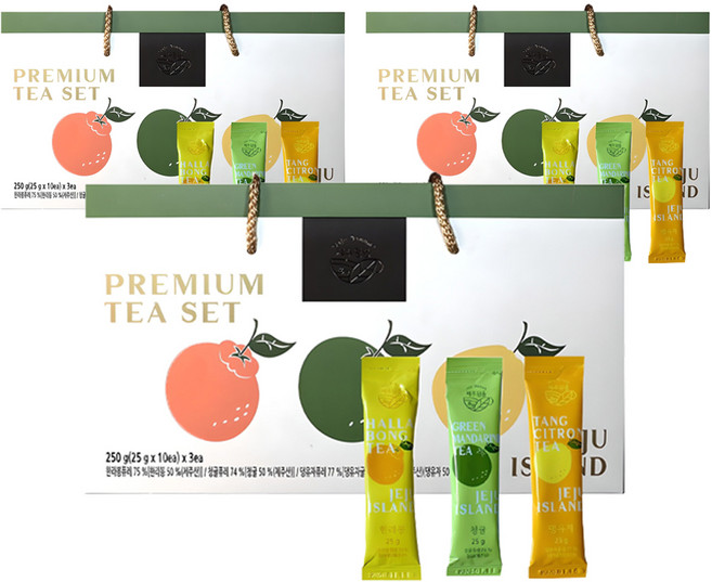 제주담움 프리미엄 차스틱 한라봉 x 10p + 청귤 x 10p + 댕유자 x 10p 세트, 25g, 30개입, 3세트