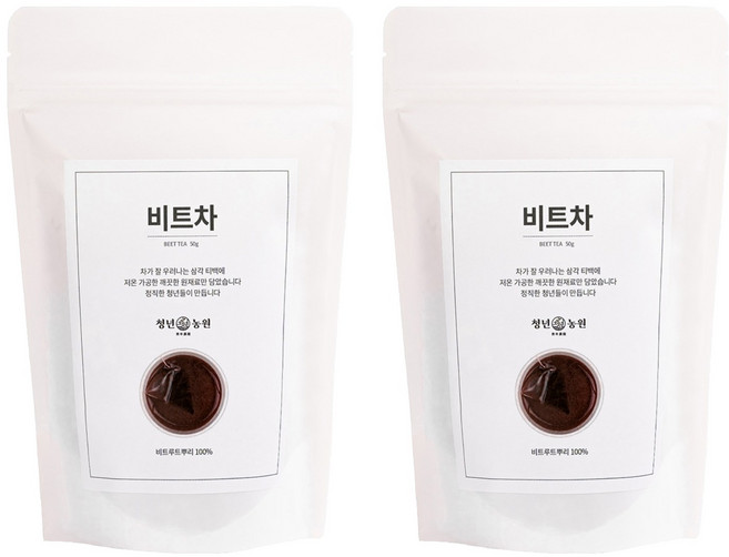 청년농원 저온가공 비트차 삼각티백, 1g, 50개입, 2개