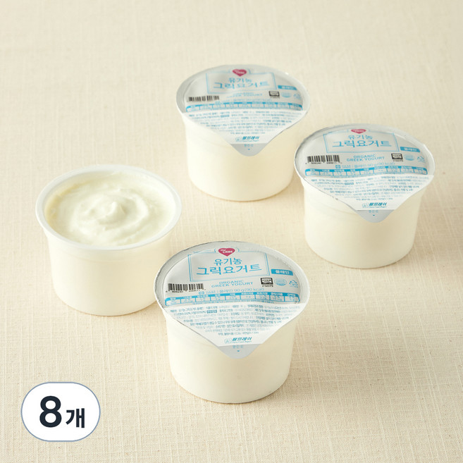 팜프레쉬 유기농 그릭요거트 플레인, 90g, 8개