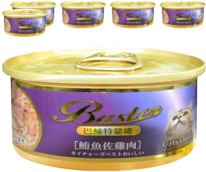 Baster 巴絲特 貓罐, 鮪魚 + 雞肉, 80g, 6罐