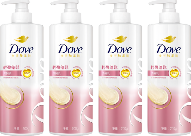 Dove 多芬 輕盈蓬鬆洗髮乳, 700g, 4瓶