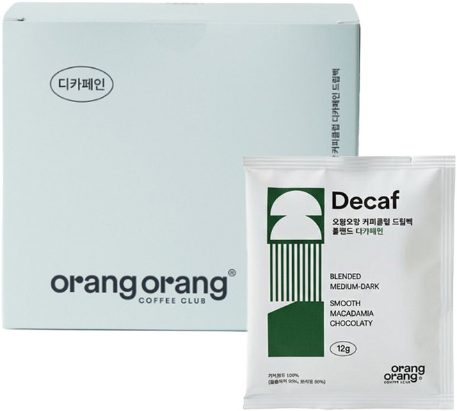 오랑오랑 커피클럽 디카페인 드립백커피, 12g, 15개입, 1개
