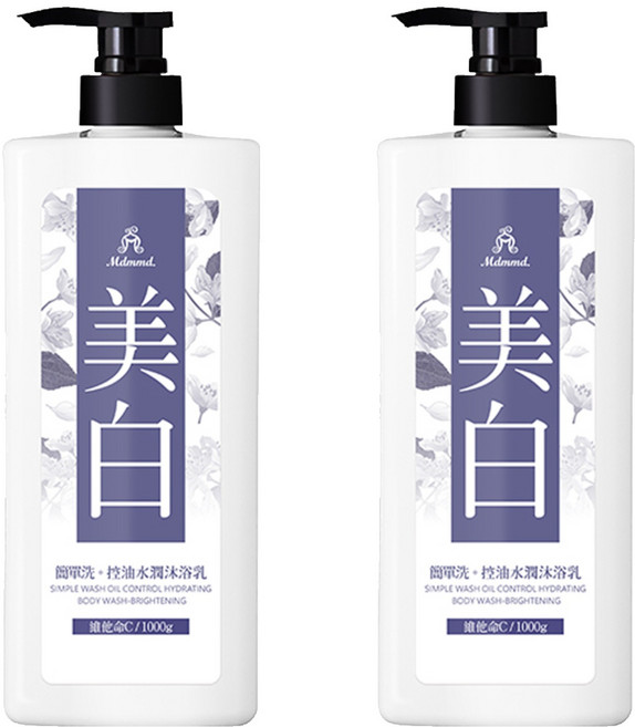 Mdmmd. 明洞國際 簡單洗 控油水潤沐浴乳 美白款, 1kg, 2瓶