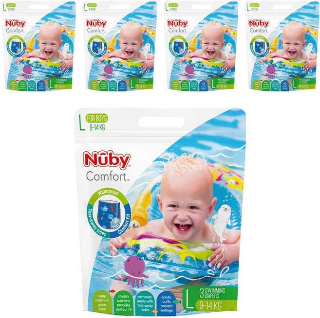 Nuby 游泳褲型尿布 男童, 15片, L