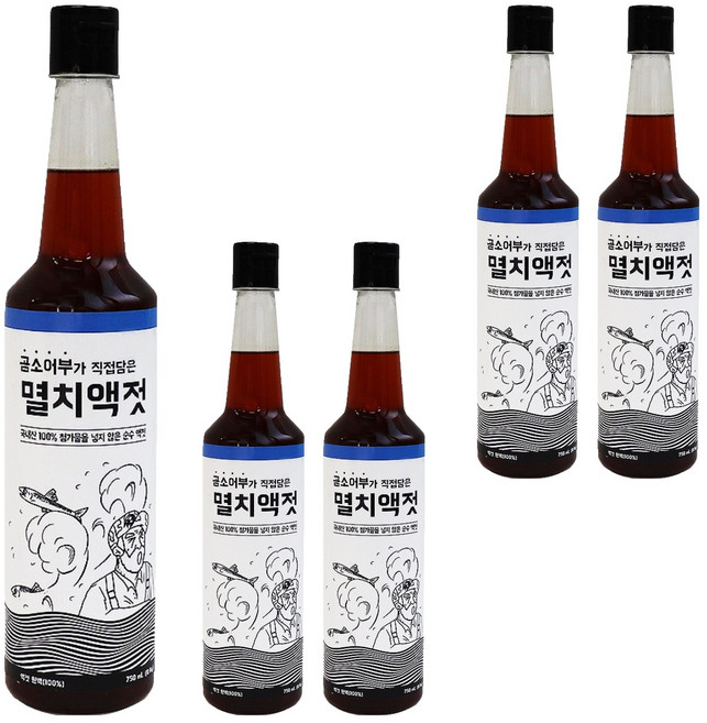 곰소어부 직접 담은 멸치 액젓, 750ml, 5개