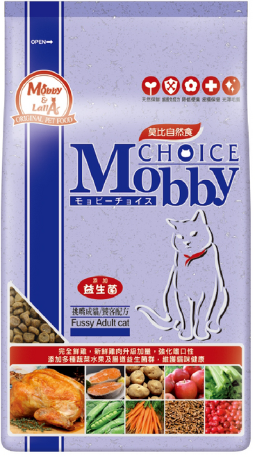 Mobby 莫比 貓用 挑嘴貓配方 乾飼料, 雞肉 + 米, 7.5kg, 1袋