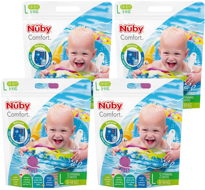 Nuby 游泳褲型尿布 男童, 12片, L