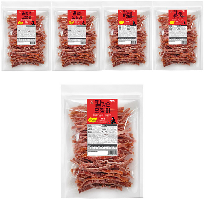 바다원 칼맞은 오징어, 150g, 5개