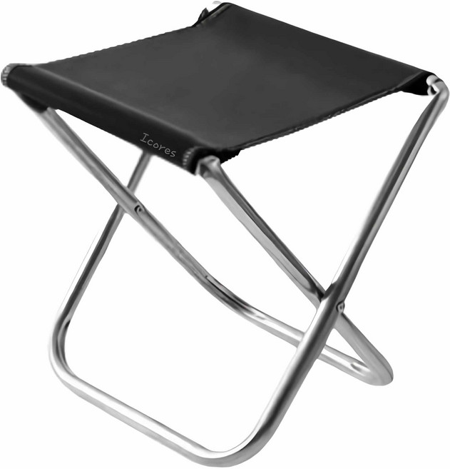 아이코어스 낚시 캠핑 접이식 의자, 블랙, 1개