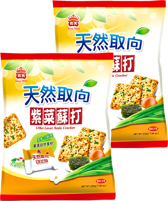 義美 天然取向蘇打餅 紫菜, 225g, 2袋