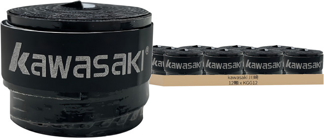 kawasaki 川崎 包裝握把布 KGG12 12顆, 黑色, 1組