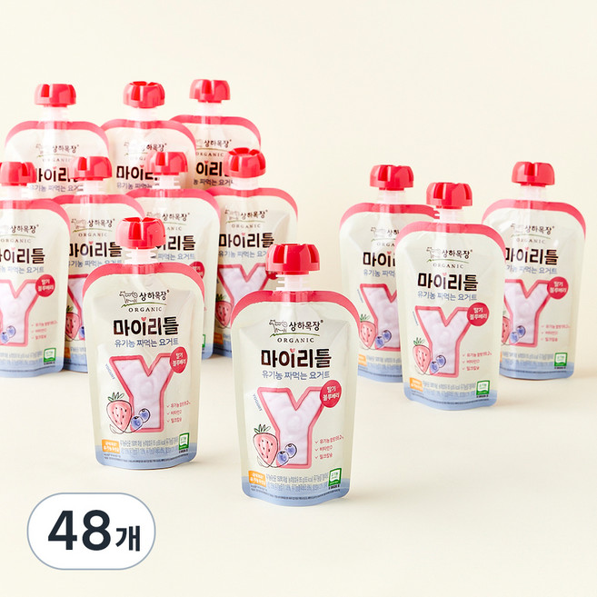 상하목장 유기농 인증 마이리틀 짜먹는 요구르트 딸기블루베리, 85g, 1개입, 48개
