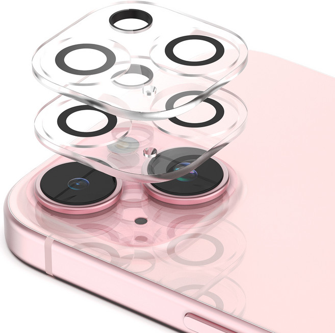 신지모루 아이폰 빛번짐 방지 카메라 렌즈 강화유리 블랙링 액정보호필름 2p 세트, 1세트