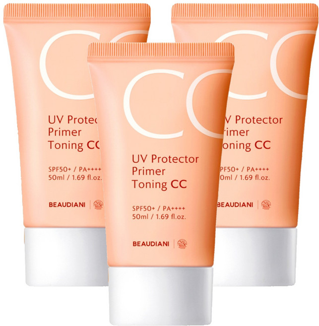 뷰디아니 UV 프로텍터 프라이머 토닝 CC크림 SPF50+ PA++++, 50ml, 3개