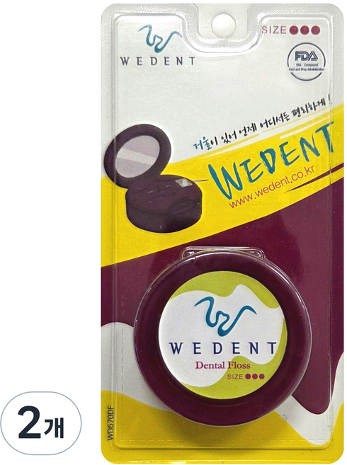 위덴 콤팩트형 치실 굵은실 플럼, 46m, 1개입, 2개