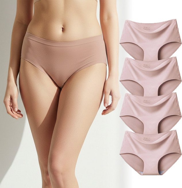 PEONIST 女性無縫線無痕內褲 4件組, 米色