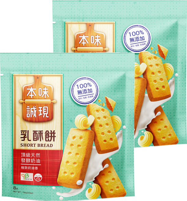 77 本味誠現 乳酥餅 8片入, 136g, 2包