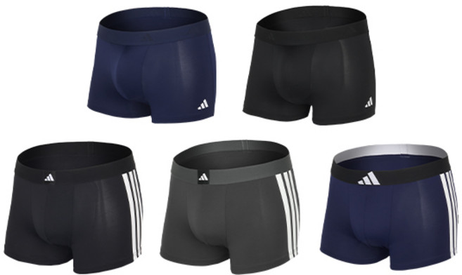 아디다스 NEW 리뉴얼 통기성 퍼포먼스 블랙에디션 드로즈 팬티 5종 세트
