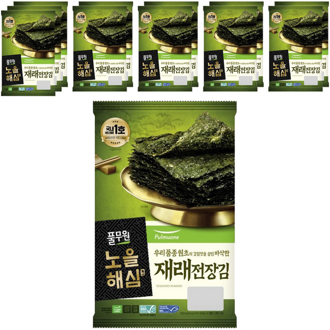 풀무원 노을해심 조미 전장김, 20g, 12개