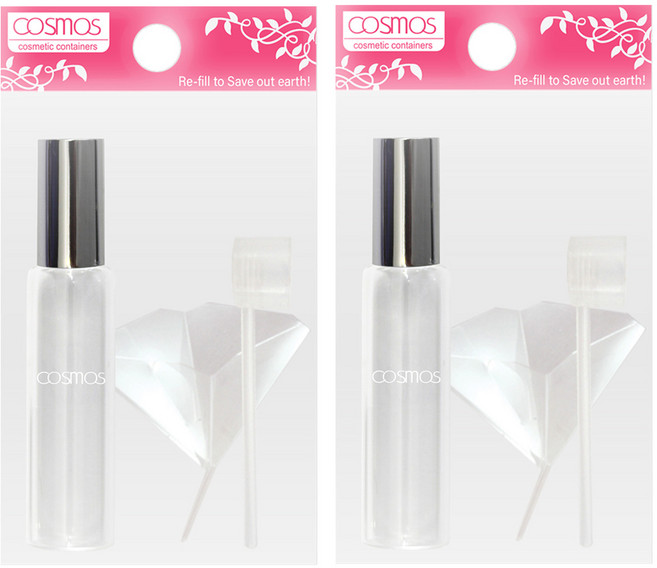 台灣 COSMOS 玻璃滾珠香水瓶 10ml, 透明色, 2組
